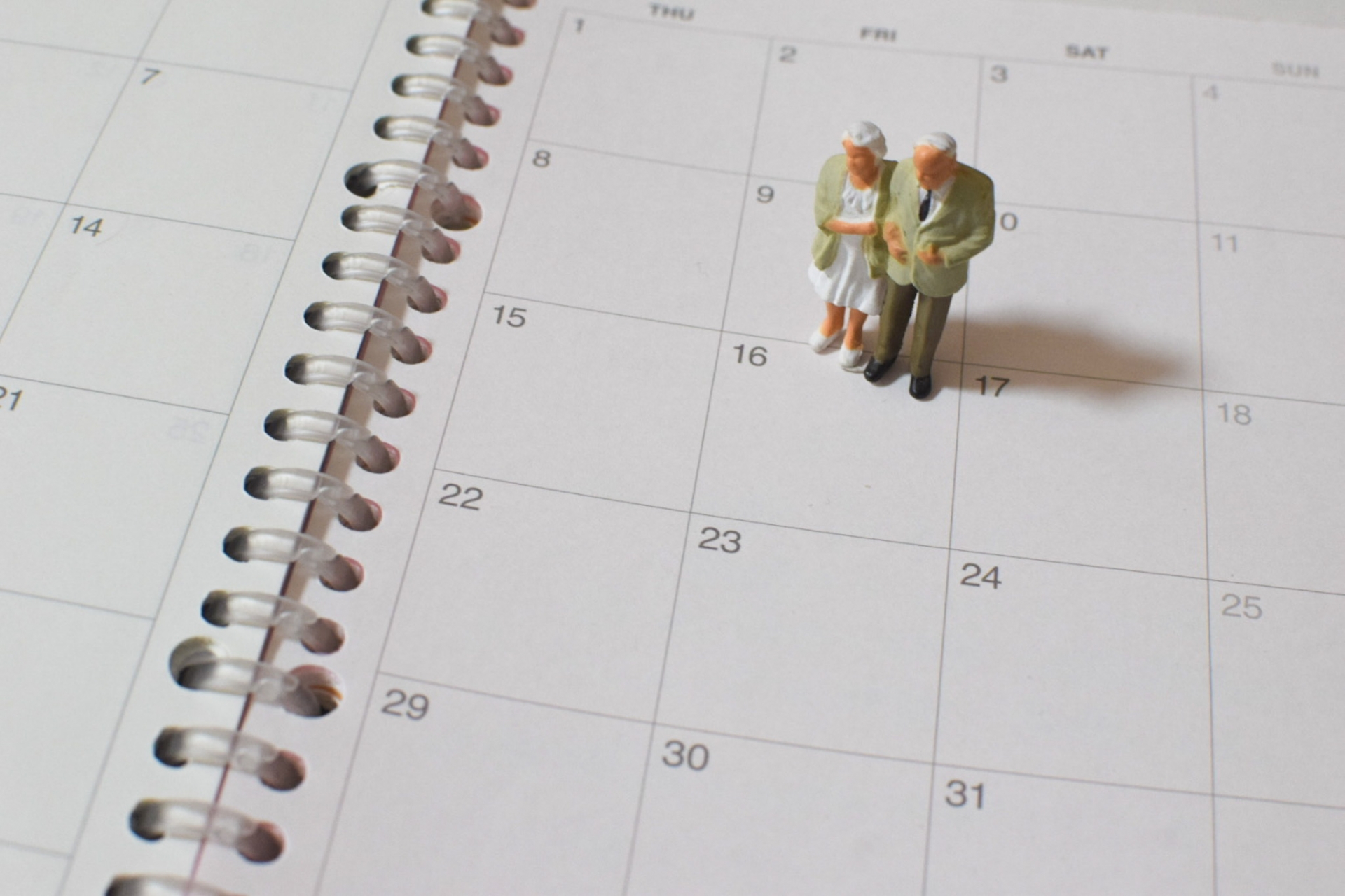 老人とカレンダー