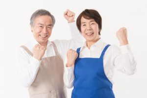 頑張ろうとしている男性と女性